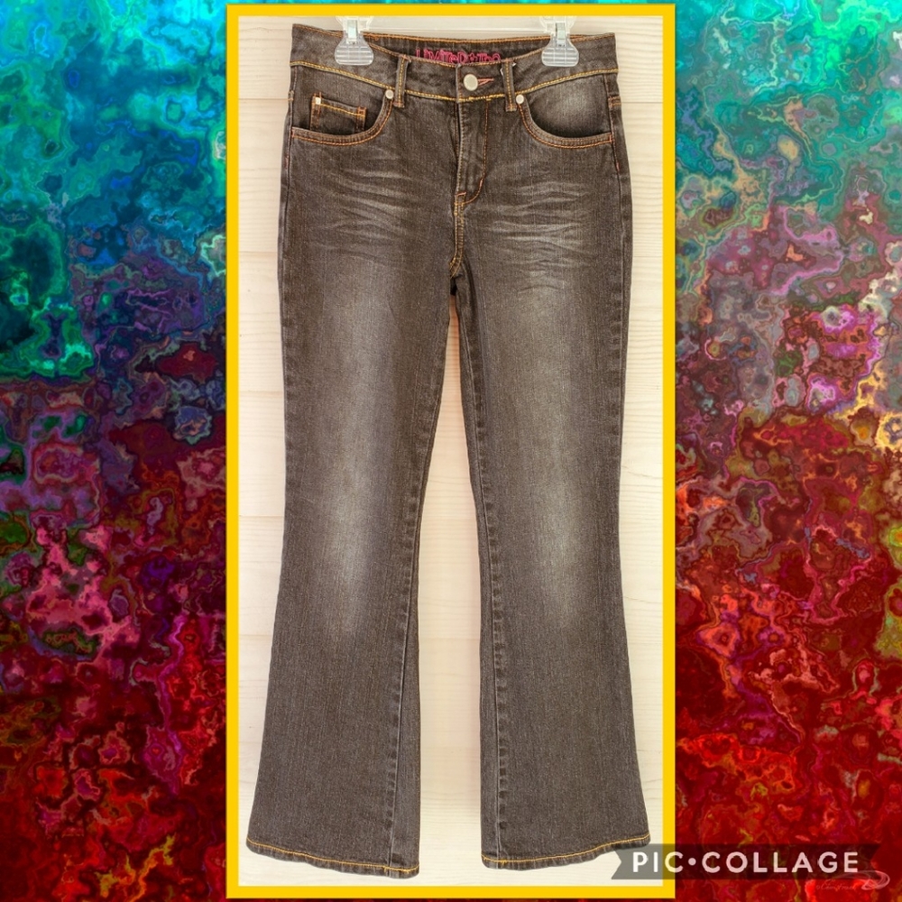Super Hip Flare Dark Wash Contrast Stitch Jeans